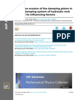 Cavitation Erosion of The Damping Piston in Double Damping System of Hydraulic Rock Drill and Its Influencing Factors