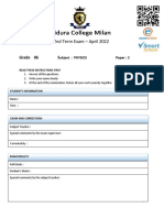 2nd Term Exam - April 2022: Grade 06 S