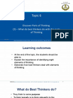 Topic 6 What Do Best Thinkers Do With The Parts of Thinking