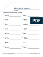 Grade 5 Decimals To Mixed Numbers e