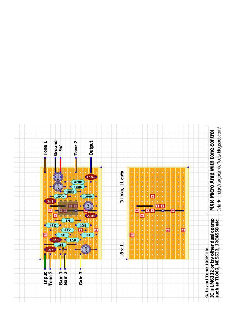 PRINT MXR Micro Amp With Tone Control PDF