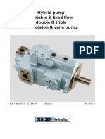 Hybrid Pump Variable & Fixed Flow Double & Triple T6H Piston & Vane Pump