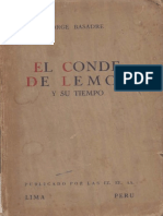 Jorge Basadre El Conde de Lemos y Su Tiempo