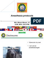 Anesthesia Protocols: MAJ Maren Mason, VC DVM, MPH, Dacvpm