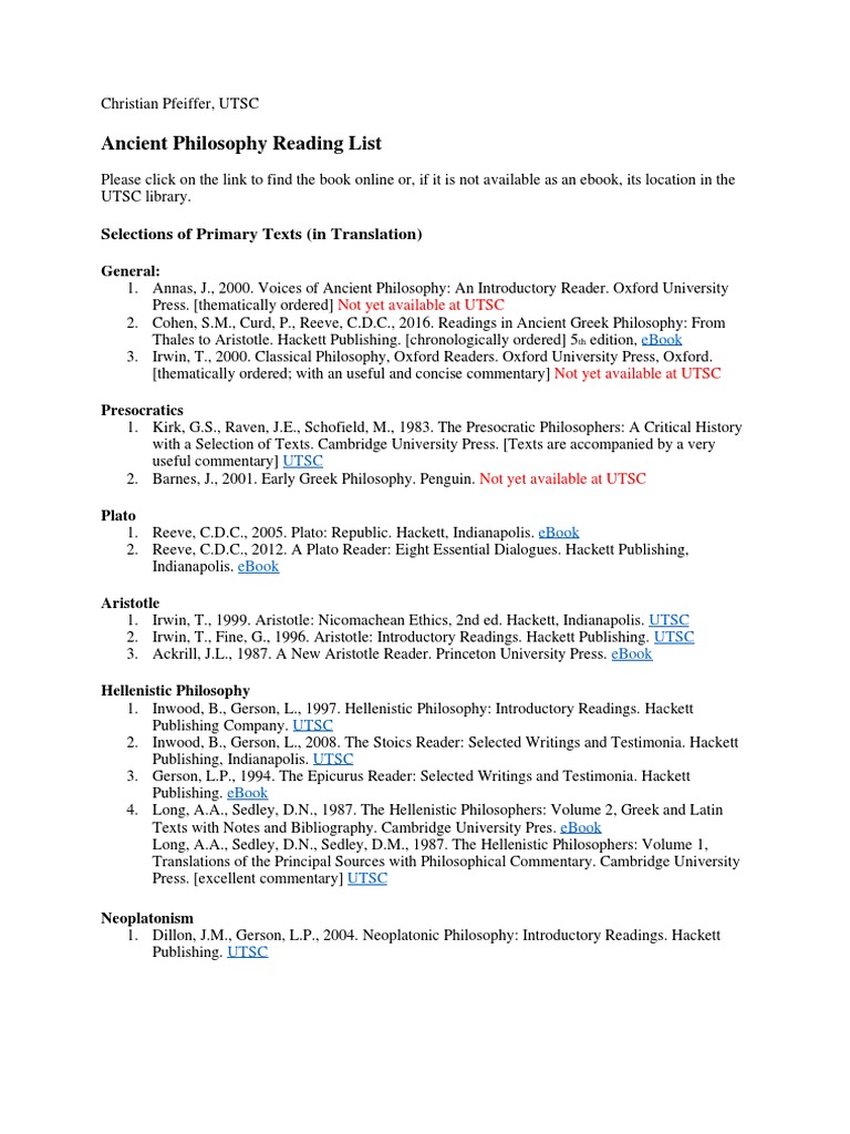 Philosophy Reading List , Philosophy Reading List – GDXGQ
