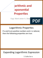 Logarithmic and Exponential Properties: Engr. Mark Jexter A. Sibayan