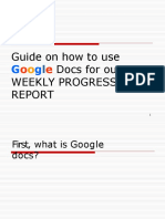 Guide On How To Use Docs For Our Weekly Progress