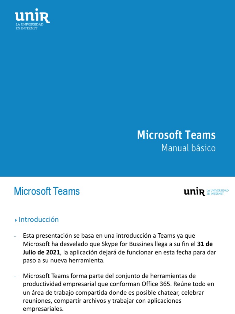 Manual básico de Microsoft Teams | PDF | Microsoft | Chat en linea
