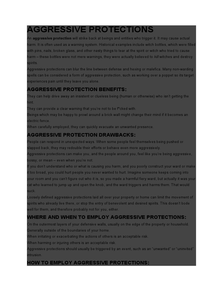 Aggressive and Illusory Protections Guide | PDF | Witchcraft | Camouflage