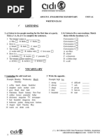 Intensive Course July Exam Units 1-6 Ef Elementary