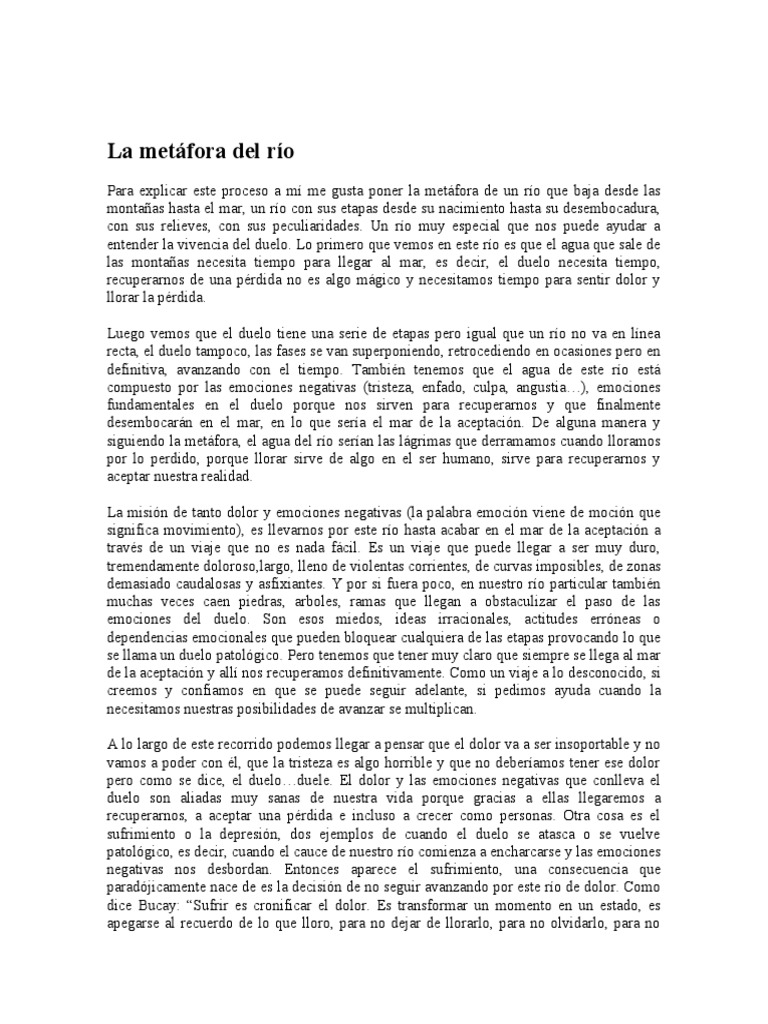 La metáfora del río en el duelo | PDF | Dolor | Río
