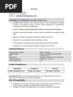 Experience Summary KEY:: Resume Nagraj M Padshetty