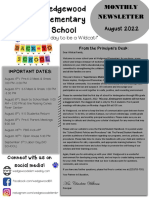Newsletter Wedgewood Elementary August 2022