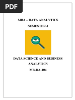 MBA-DATA ANALYTICS - Data Science and Business Analysis - Unit 5