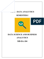 MBA-DATA ANALYTICS - Data Science and Business Analysis - Unit 5