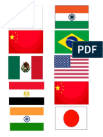 Banderas de Japon, India, Brasil, Mexico, Eeuu