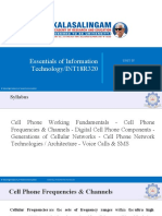 Essentials of Information Technology/INT18R320: Unit Iv Mobile Communication Essentials