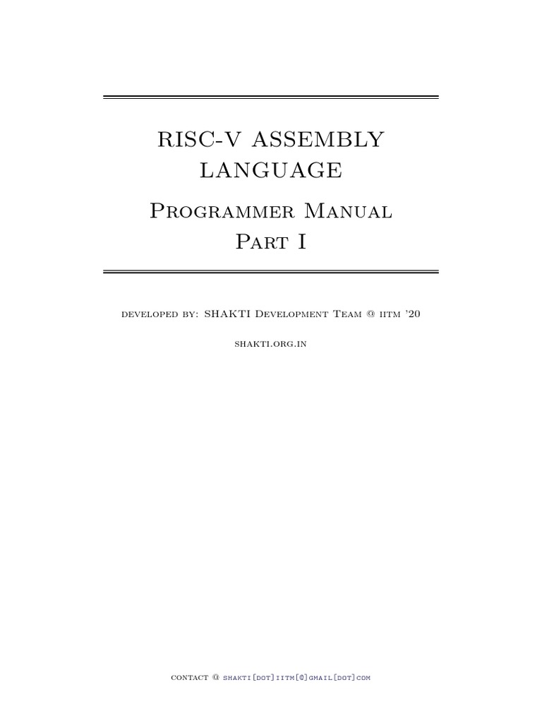 Risc V Asm Manual | PDF | Subroutine | Multi Core Processor