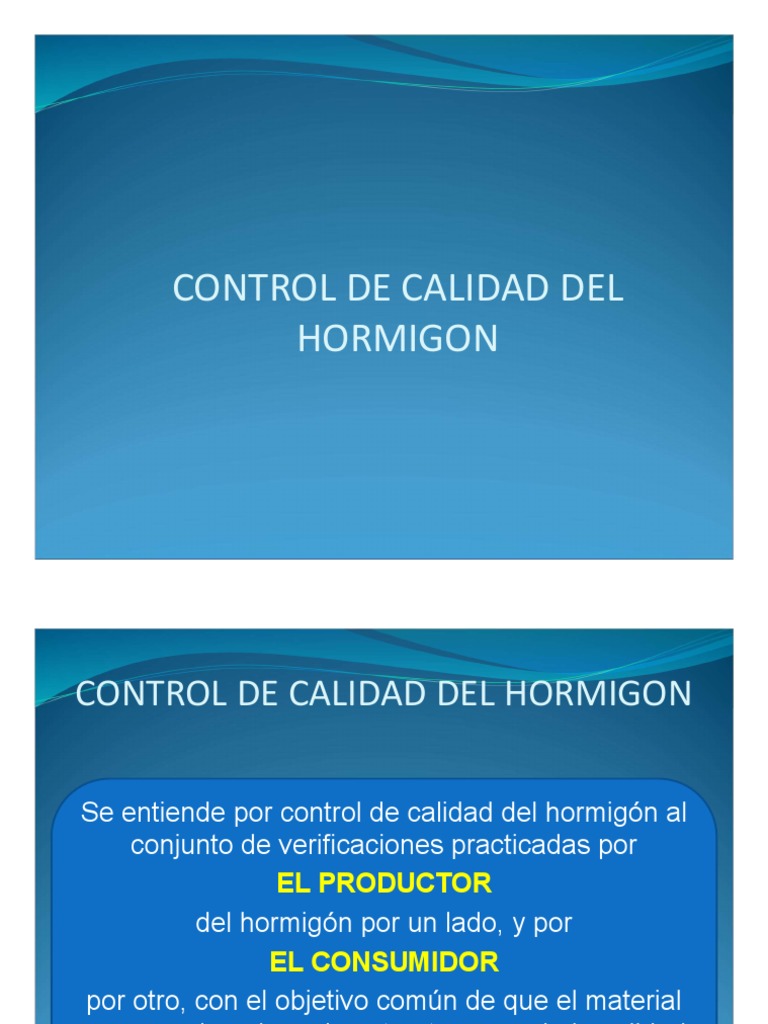 Control de Calidad Del Hormigon | PDF | Hormigón | Calidad (comercial)