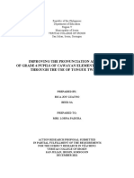 Improving The Pronunciation Ability of Grade 6 Pupils of Cawayan Elementary School Through The Use of Tongue Twister