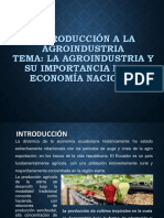 Introducción a la importancia de la agroindustria en la economía nacional