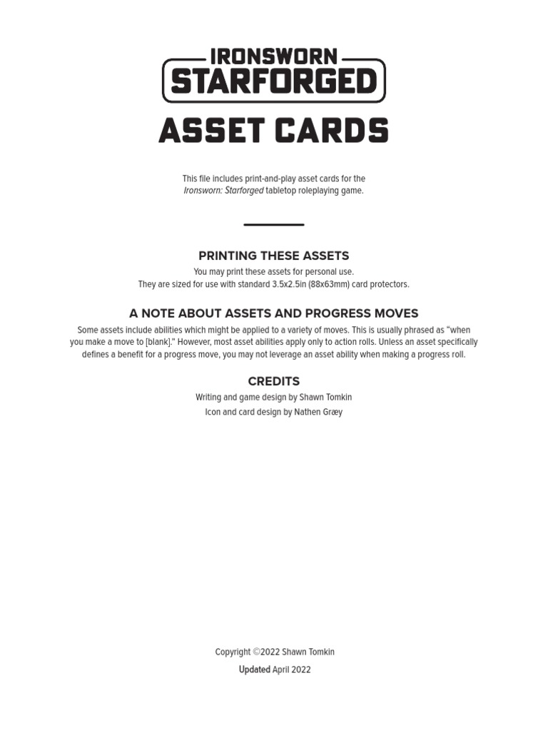 Ironsworn Assets Sheets Download Free PDF Fighter