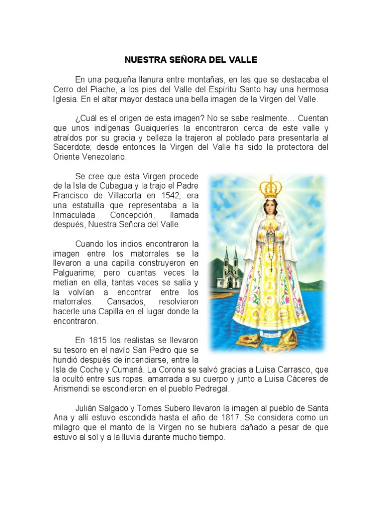 Historia de la Virgen del Valle | PDF | Viajes y turismo | Historia
