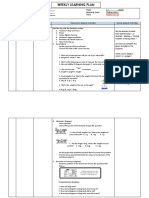 Weekly Learning Plan for Grade 2 Mathematics and Filipino