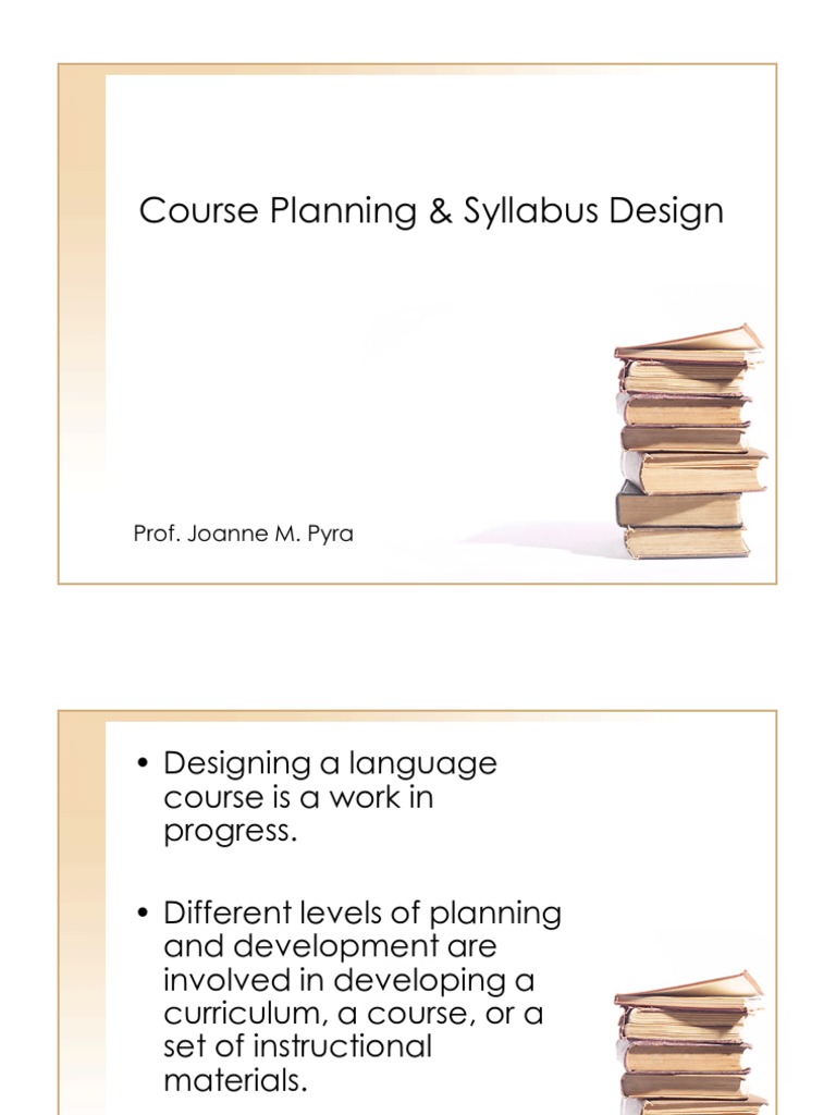 Course Planning & Syllabus Design | PDF