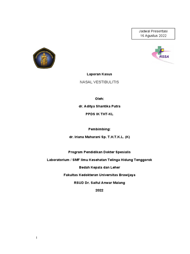 Nasal Vestibulitis | PDF