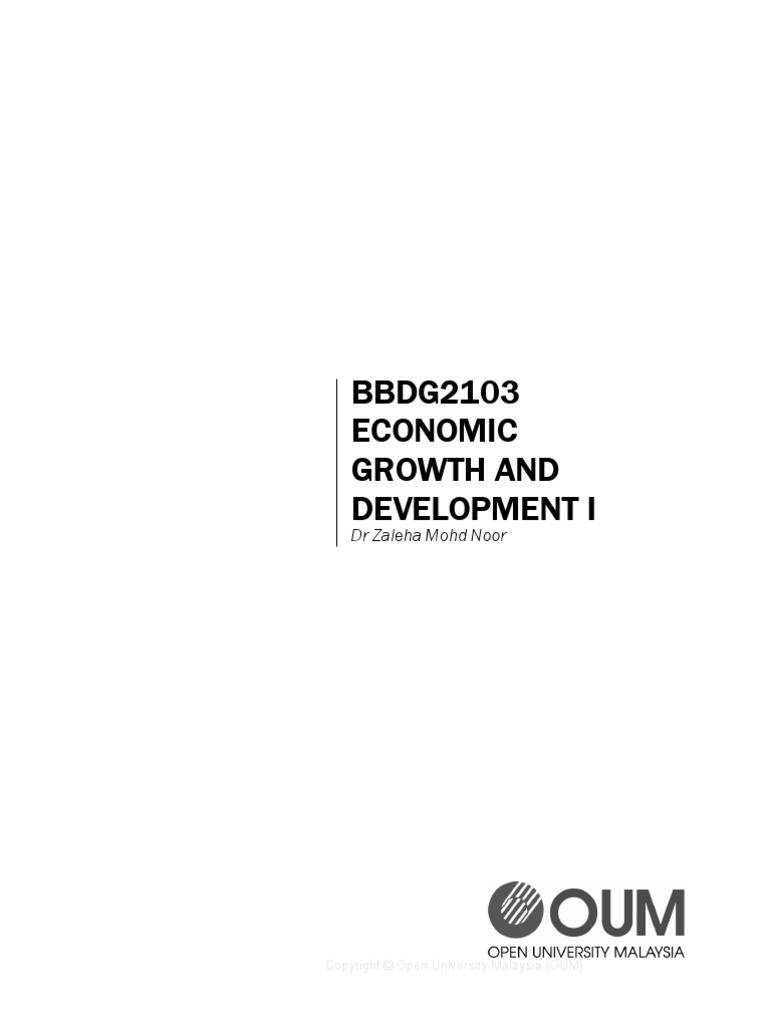 BBDG2103 Economic Growth and Development I | PDF | Economics | Economic ...