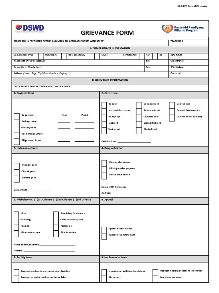 GRD Grievance Form PDF