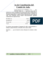 OFICIAL ACTA DE CONFORMACION DEL COMITE DEL AULA Y REUNIONES