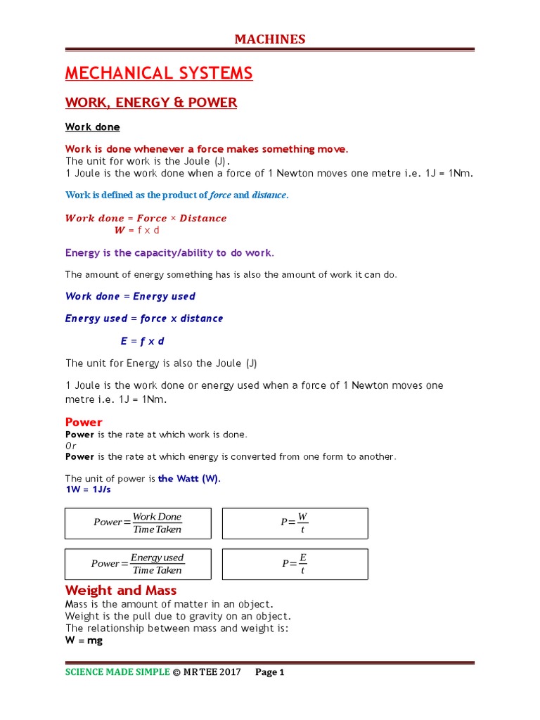 Mechanical Systems: Machines | PDF | Lever | Machines