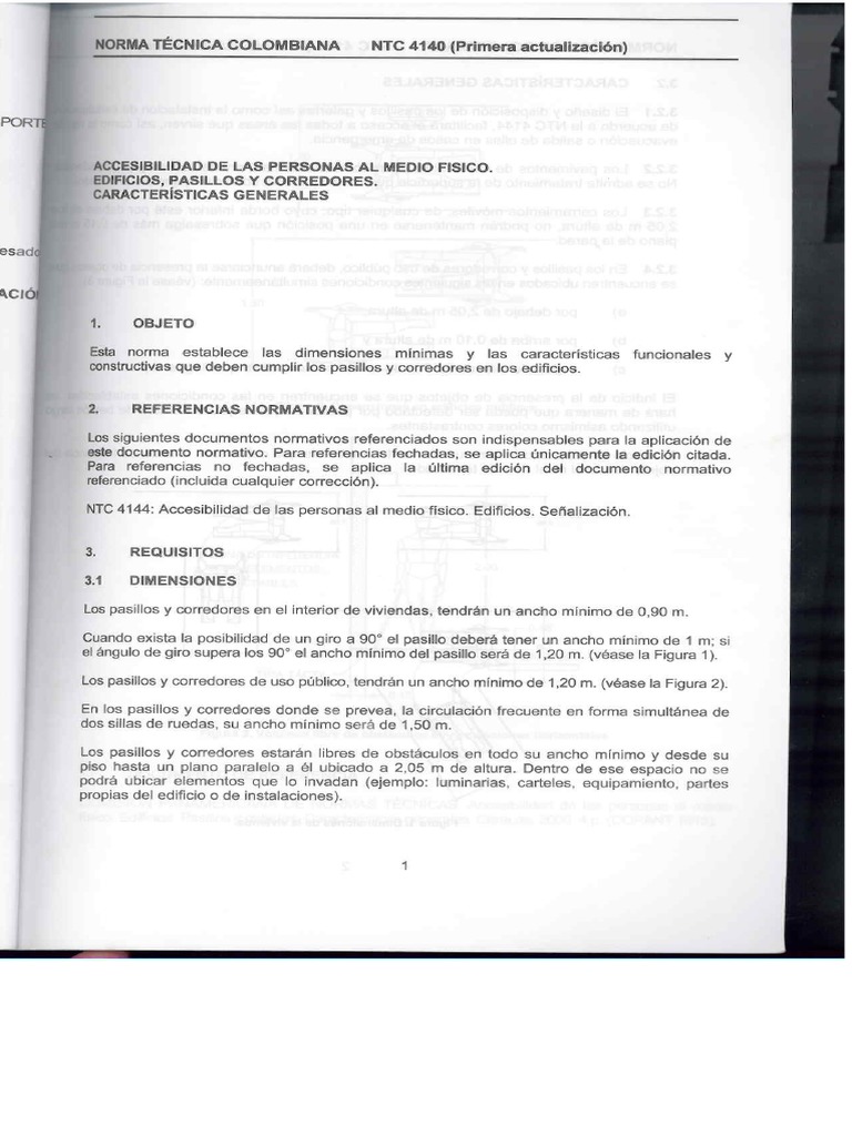 NTC 4140 Pasillos y Corredores | PDF