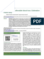 Intra Operative Allowable Blood Loss: Estimation Made Easy: Original Research Article