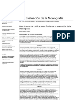 Descriptores de Calificaciones Finales de La Evaluación de La Monografía