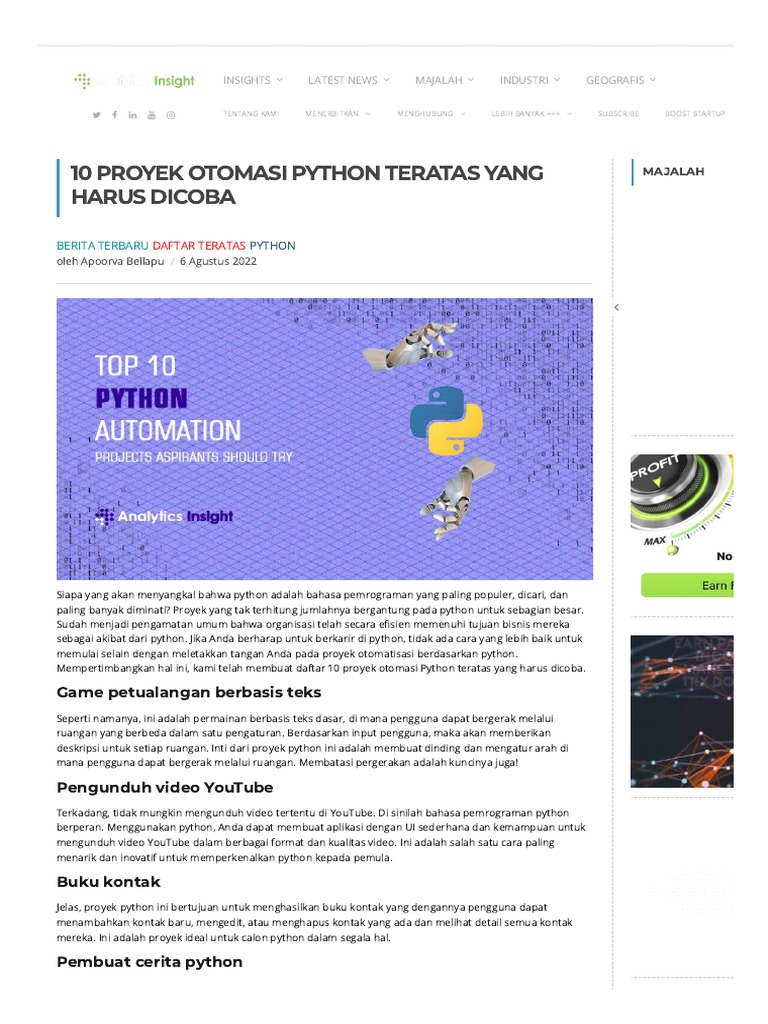 10 Proyek Otomasi Python Teratas | PDF