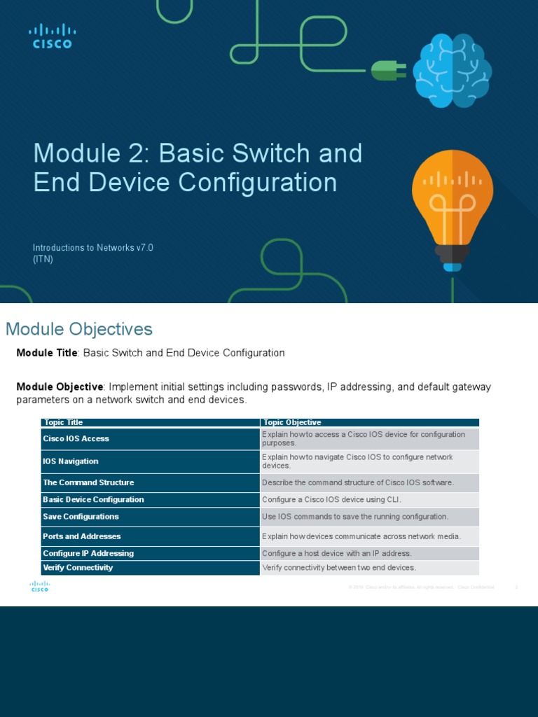 02 - Basic Switch and End Device Configuration | PDF | Ip Address | I Pv6