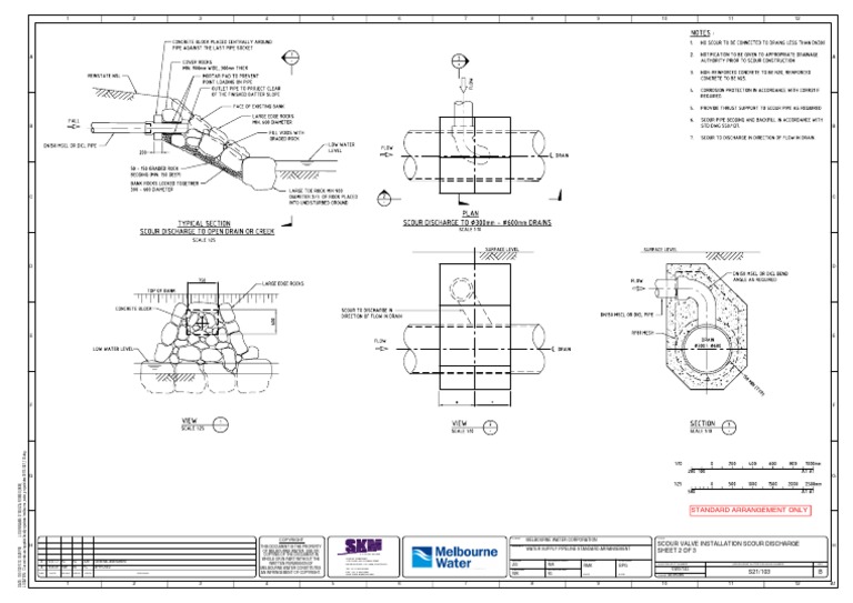 S21 103 Scour Valve Installation Scour Discharge Sheet 2 of 3 PDF