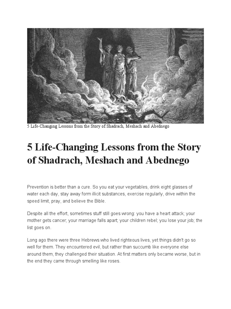 Life Lessons from Shadrach, Meshach, Abednego | PDF | Shadrach, Meshach ...
