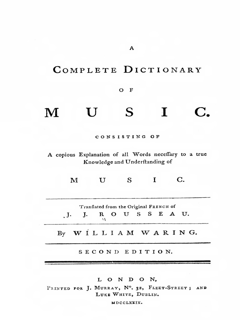 Rousseau MUSIC PDF Tempo Harmony