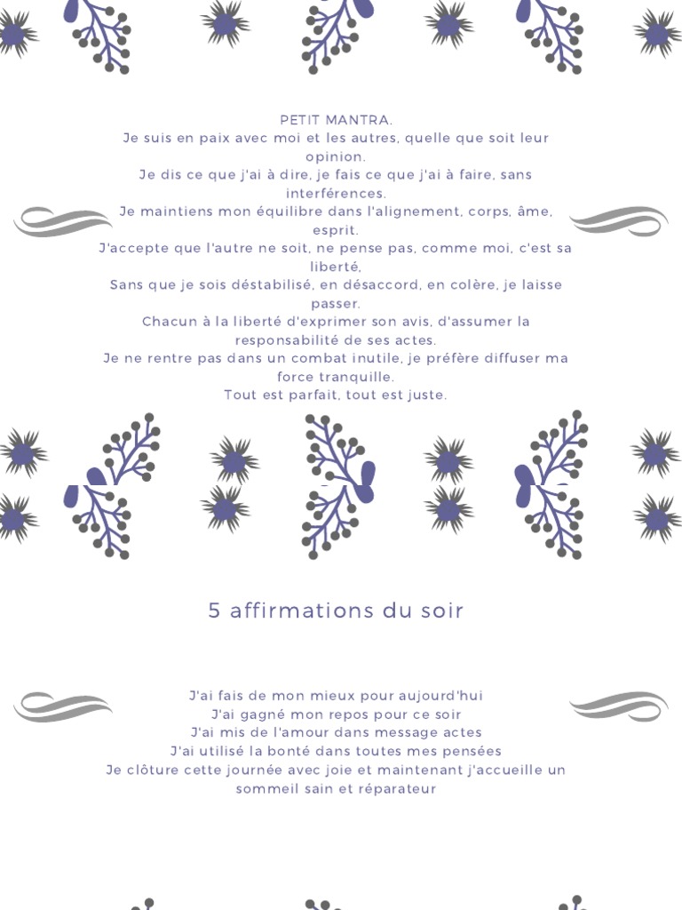 Mantras Positifs pour l'Équilibre et l'Amour | PDF | Amour | Bonheur
