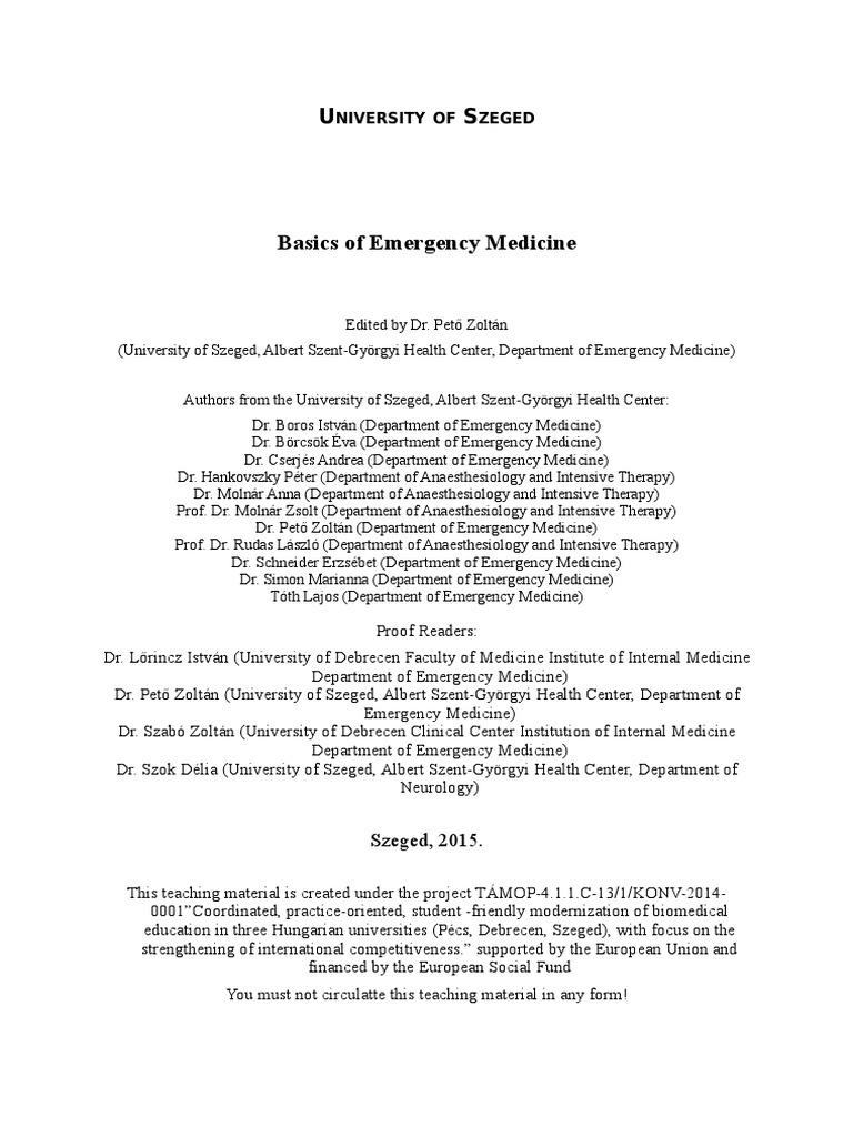 Emergency Medicine Basics Guide | PDF | Cardiopulmonary Resuscitation ...