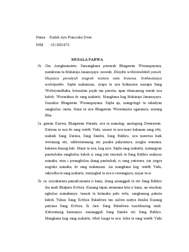 Tugas Bahasa Kawi | PDF