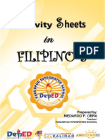 Activity Sheets in Filipino 3