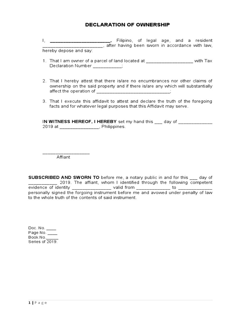 Declaration of Ownership PDF