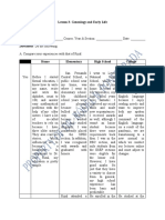 Lesson 3-Genealogy and Early Life Share Your Thoughts!!!: Directions: Do The Following