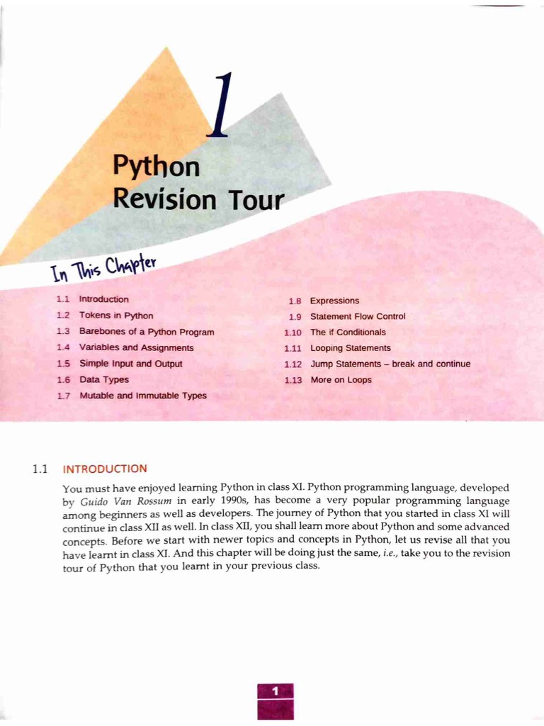 CH 1 Python Revision Tour Class 9 | PDF
