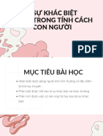 SỰ KHÁC BIỆT TRONG TÍaNH CÁCH CON NGƯỜI